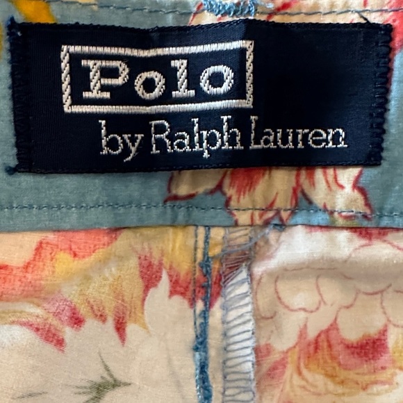 90’s Polo by Ralph Lauren Floral Pleated Blue Muti Cotton Mom Shorts Size M - Picture 5 of 8
